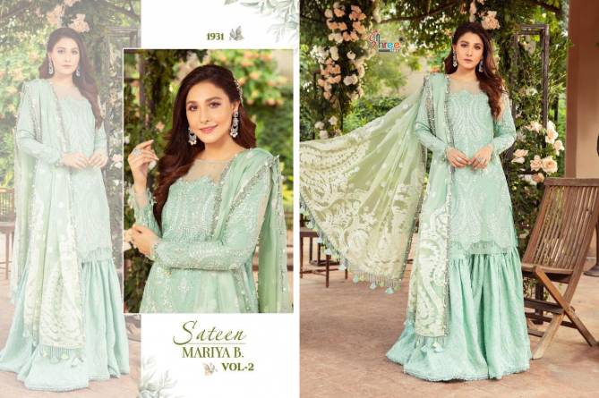 Shree Sateen Mariya B 2 Embroidery Festive Wear Cotton Pakistani Salwar Kameez Collection